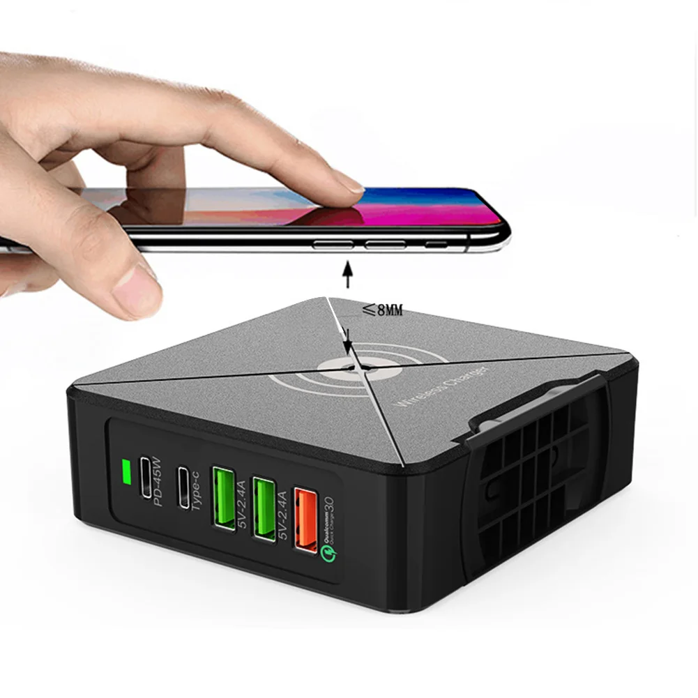USB быстрое зарядное устройство портативный ноутбук мобильный телефон многопортовый поворотный стенд 75 Вт PD путешествия с адаптером питания настенный штекер домашний безопасный