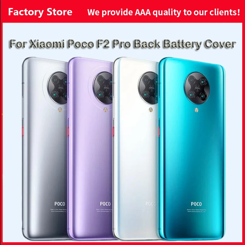 Original For Xiaomi Poco F2 Pro Back Battery Glass Cover Rear Housing Door Case f2 pro Pocophone Replacement Parts | Мобильные