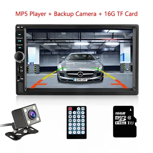 With camera add 16G Автомобильный регистратор 2 din автомагнитола " HD сенсорный экран мультимедийный плеер автомобиля стерео Зеркало Ссылка Bluetooth Камера заднего вида - Цвет: With camera add 16G
