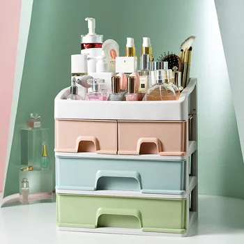 

Makeup Organizer Drawers Plastic Cosmetic Storage Box Jewelry Container Make Up Case Desktop Makeup Brush Holder Organizers