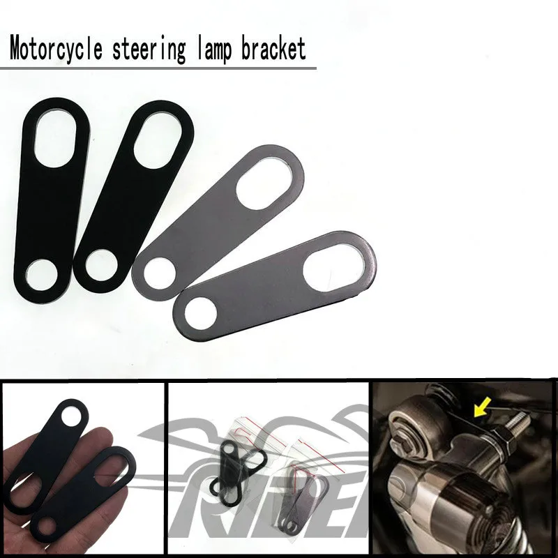 

1 Pair Universal Motorcycle Relocation Rear Turn Signal Light Holder Aluminum Alloy Shock Bracket Indicator Stand Black