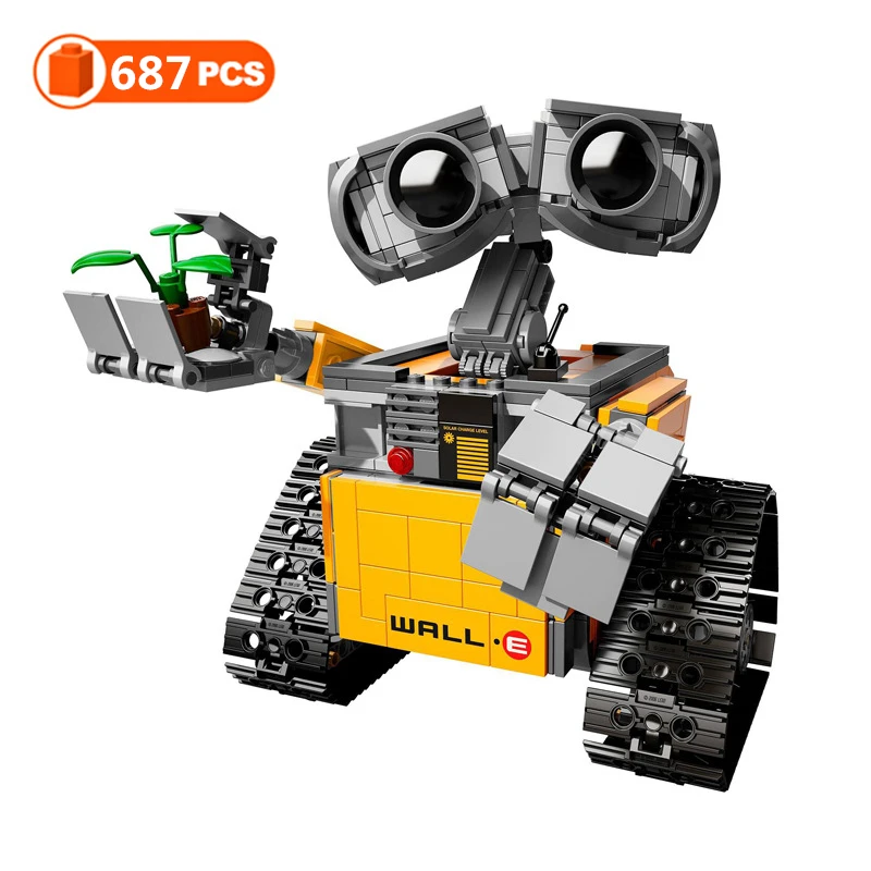 687pcs Wall E The Robot High-tech Diy Building Blocks Idea Electic Figures Model Compatible Educational Toys For Children 21303 | Игрушки и