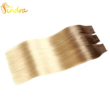Sindra, 14-24 дюйма, накладные человеческие волосы на ленте, настоящие бразильские волосы remy, окрашенные волосы Ombre Balayage, 40 шт., 20 шт