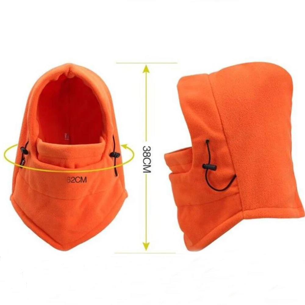 orange Зимние теплые флисовые шляпы, Мужская теплая шапка для шеи, лыжная шапка, маска для лица, ветрозащитная шапка, Балаклава для спорта, бега, велоспорта, пешего туризма, унисекс шапка - Цвет: orange