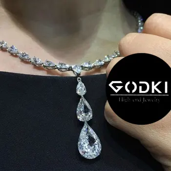 

GODKI Famous Brand 2020 Charms Wedding Jewelry Sets Hand Made Jewelry Sets For Women Dubai Bridal Necklace Earrings Accessories
