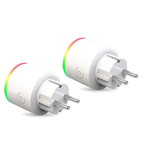 2pin 2PC Умный ЕС штекер Wi-Fi розетка умный дом Tuya Smart Life приложение светодиодный выключатель света управление розетки для США Alexa Google Home Mini IFTTT - Комплект: 2pin 2PC