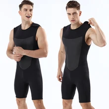 

Mens 2mm sleeveless one-piece vest Neoprene men Diving Wetsuit Snorkling Suit Swimsuit Back Zipper Warm Wetsuits Vests