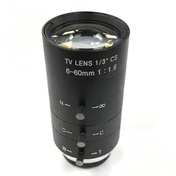 

CCTV Video Lens Manual IRIS ZOOM 6-60mm CS Mount Lens For Industrial Microscope Varifocal CCTV Lens Surveillance Camera Lens