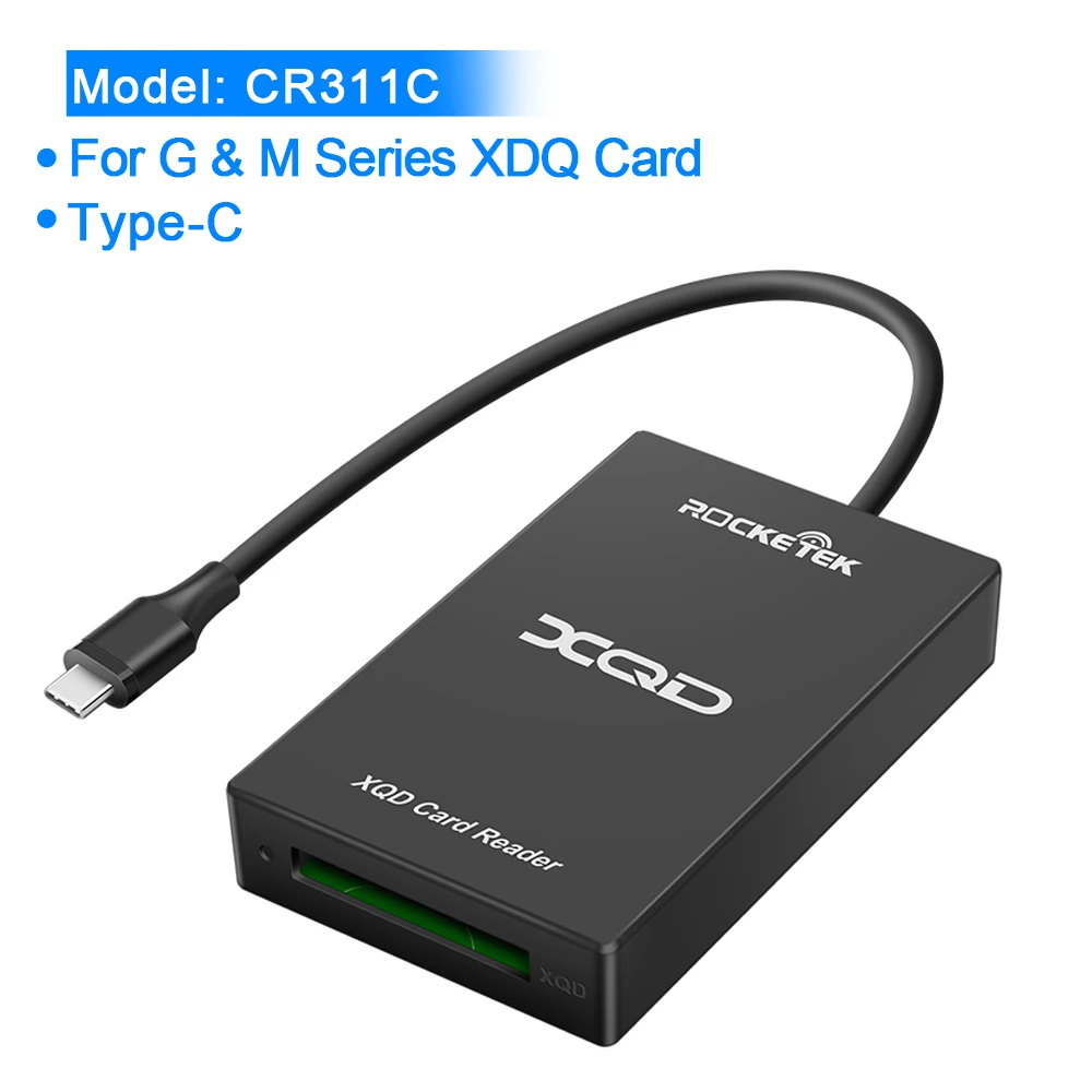 CR311C Rocketek type c USB 3,0 SD XQD одновременно работает считыватель карт памяти передача sony серии M/G для Windows/Mac OS компьютера - Цвет: CR311C