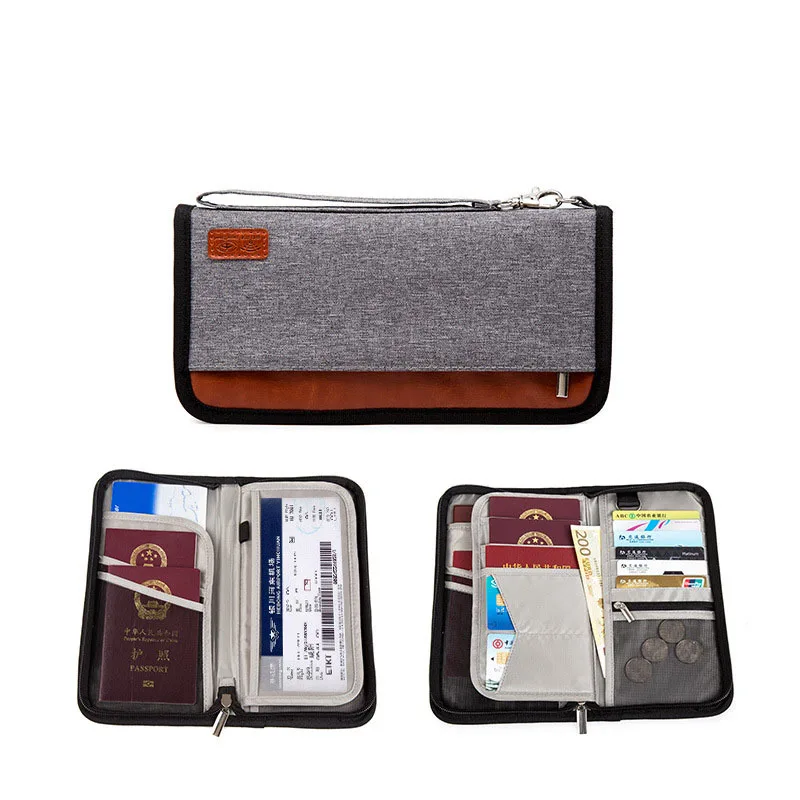 

New Multi-Function Passport Package Rfid Anti-Theft Card Package Id Package Long Travel Passport Wallet Clip TNT68