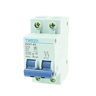

AC 400V 10A Two Poles Overload Protection MCB Mini Circuit Breaker