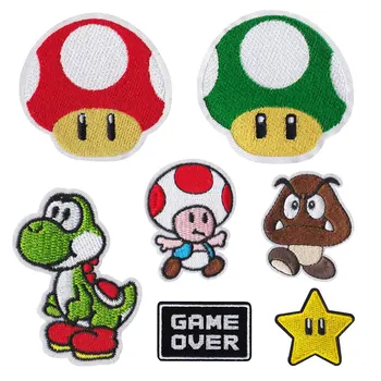 

Cartoon Game Super mario Embroidered Clothes Patch Iron Patches For Clothing Diy kids Bag hat Badges Stickers wholesale
