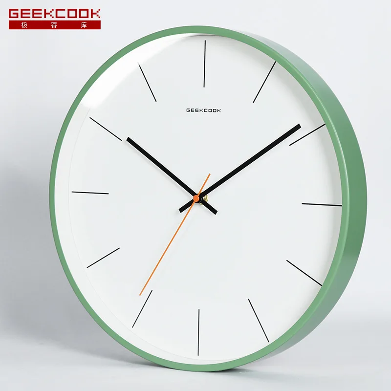 

Minimalist Modern Clock: Oceans Forest Baking Varnish Metal Frame Color Mute Wall Clock Production Manufacturers Wholesale