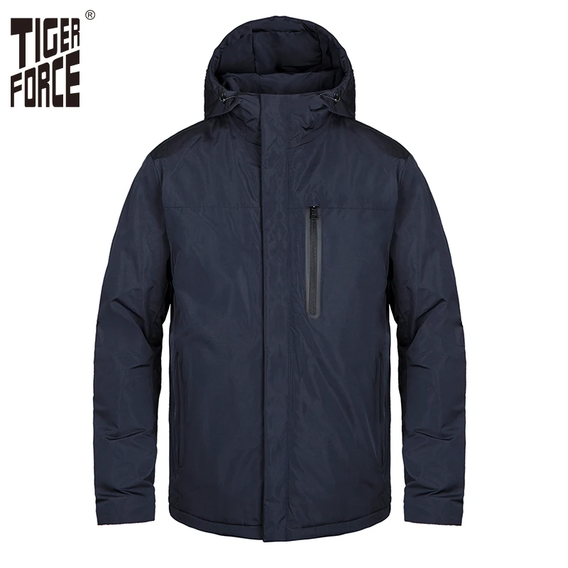 Tiger Force мужская повседневная куртка, Мужская ветровка с капюшоном, Весенняя ветрозащитная верхняя одежда размера плюс, мужские пальто с хлопковой подкладкой