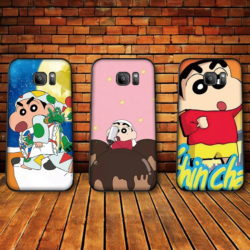 С рисунком из мультфильма Аниме Crayon Shin Мягкий силиконовый чехол для телефона Samsung