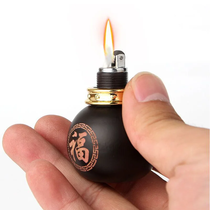 

Kerosene Lighters Creative Portable Cigarette Lighter with Keychain Smoking Tools Lighters Gadgets for Men Gift