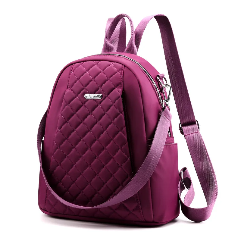 YS-1728 New Fashion Embroidered Line Ladies Backpack Casual Nylon Bags Lightweight Women's Backpack