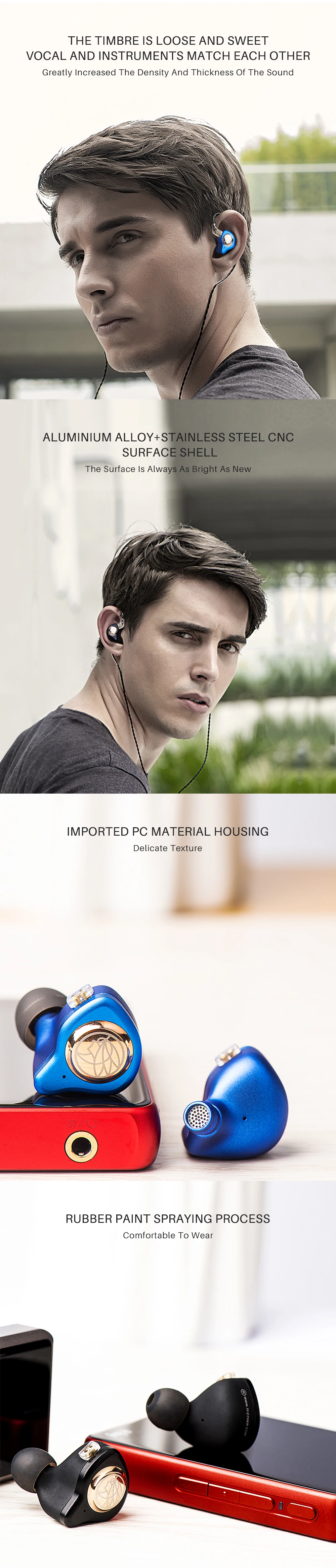 TFZ KING II Hifi Monitor Earphones,3.5mm Wired Stereo Headset HIFI Music Earphone Earbud