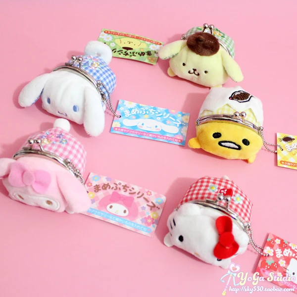 Sanrio, Hello Kitty My Melody Cinnamoroll Марка pom-Pom Purin мультфильм плюшевые сумки для монет милый кошелек Kawaii ключ сумка для девочек Подарки