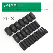 8-41MM All Sockets Head 1/2" Inch Deep Impact Sockets Metric Air Pneumatic Socket Wrench Head for Car Auto Truck Repair Tools