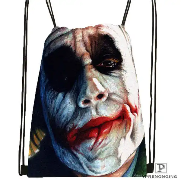 Drawstring Backpack Custom the-joker-batman-arkham@ 01-походная сумка на шнурке милый рюкзак для детей(черная спинка) 31x40 см#180611-03-113 - Цвет: Drawstring Backpack