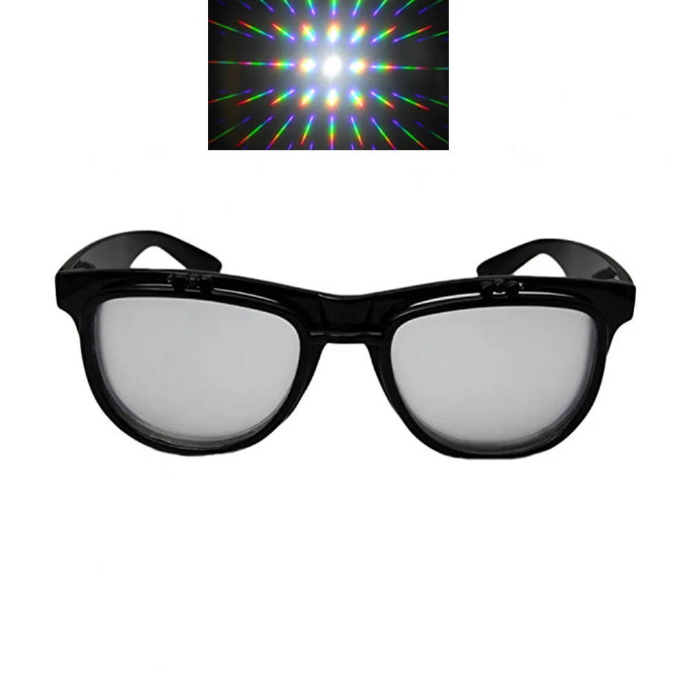 1pcs Clip On/Double 13500 Lines/Spirals Fireworks Rainbow Glasses,3D Clip-on/Flip UP Ultimate Prism Diffraction Gratings Glasses