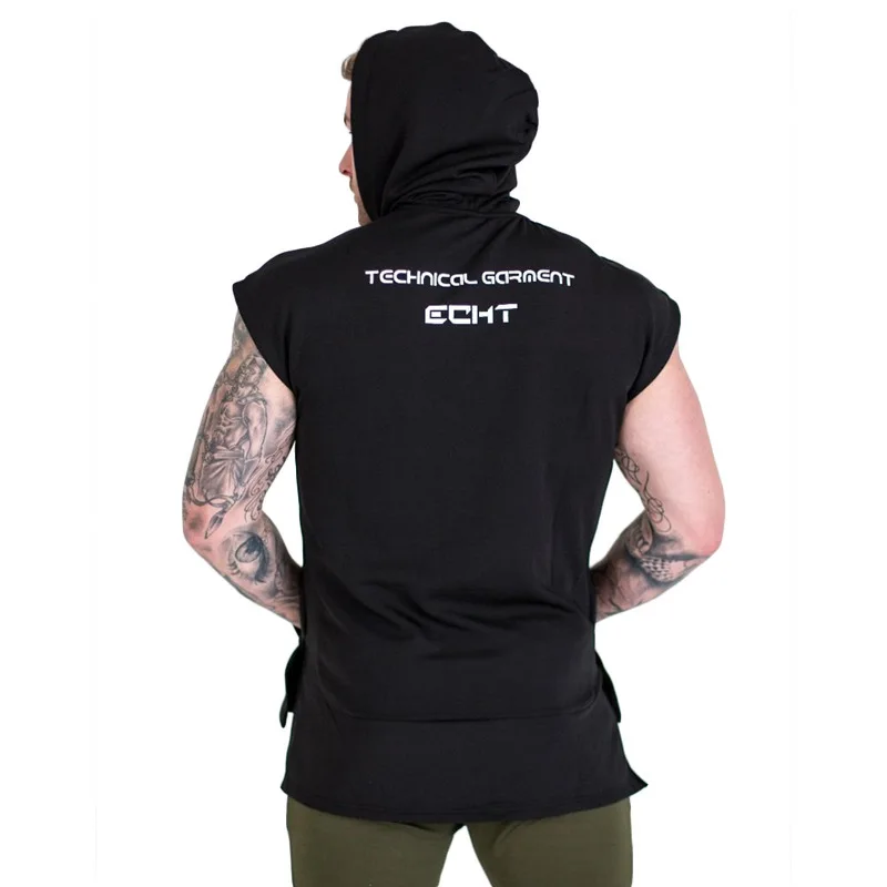 

Muscle Fitness Brothers New Style Men Sports Running Basketball Training Casual Hooded Short Sleeve Waistcoat