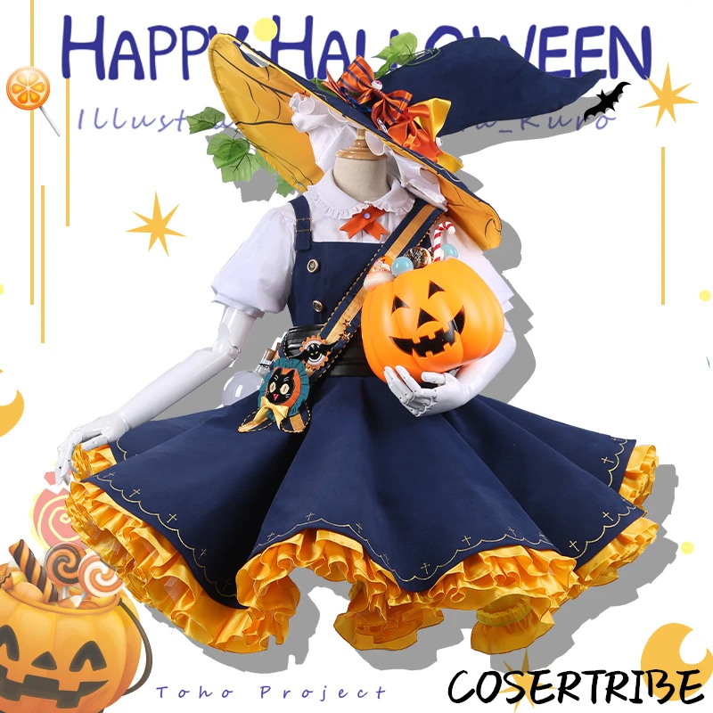 

[STOCK] Anime Touhou Project Kirisame Marisa Halloween Lolita Dress Uniform Cosplay Costume Women Halloween Free shipping New