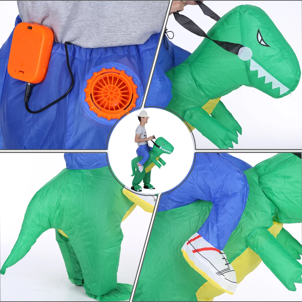 

Hot Cute Adult Inflatable Dinosaur Costume Suit Air Fan Operated Walking Fancy Dress Party Outfit T-Rex Inflatable Animal Costum