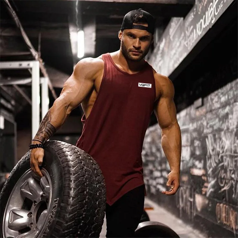 

Brand Cotton Breathable Muscle Vest Bodybuilding Singlet Sleeveless Men's Tops Stringer Shirt Fitness Tank Top Men Gyms Clothing