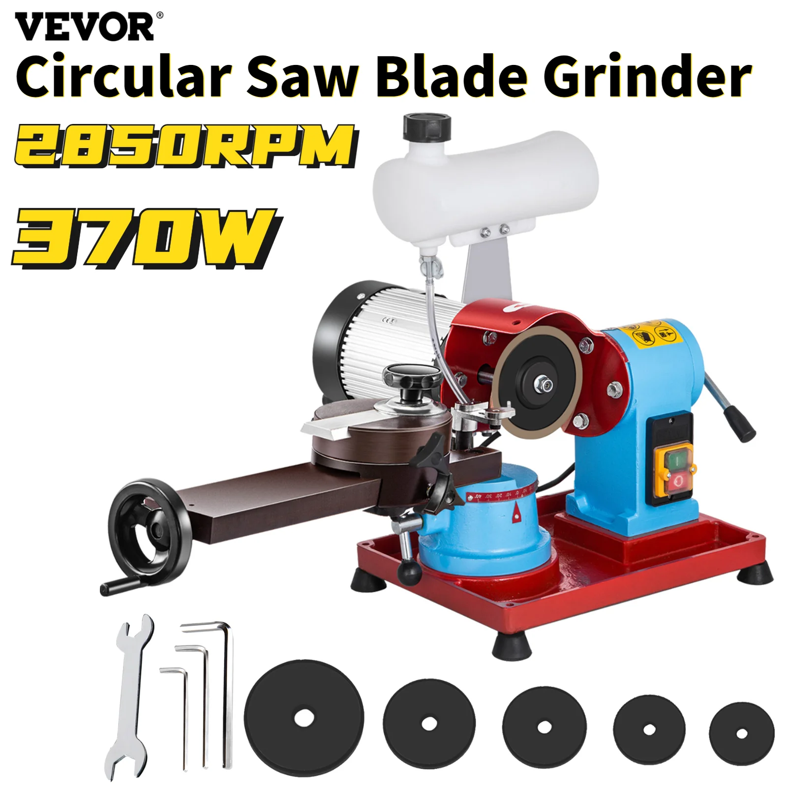 Vevor 370w Blade Sharpener Rotary Angle Water Injection Grinder Tct Saw