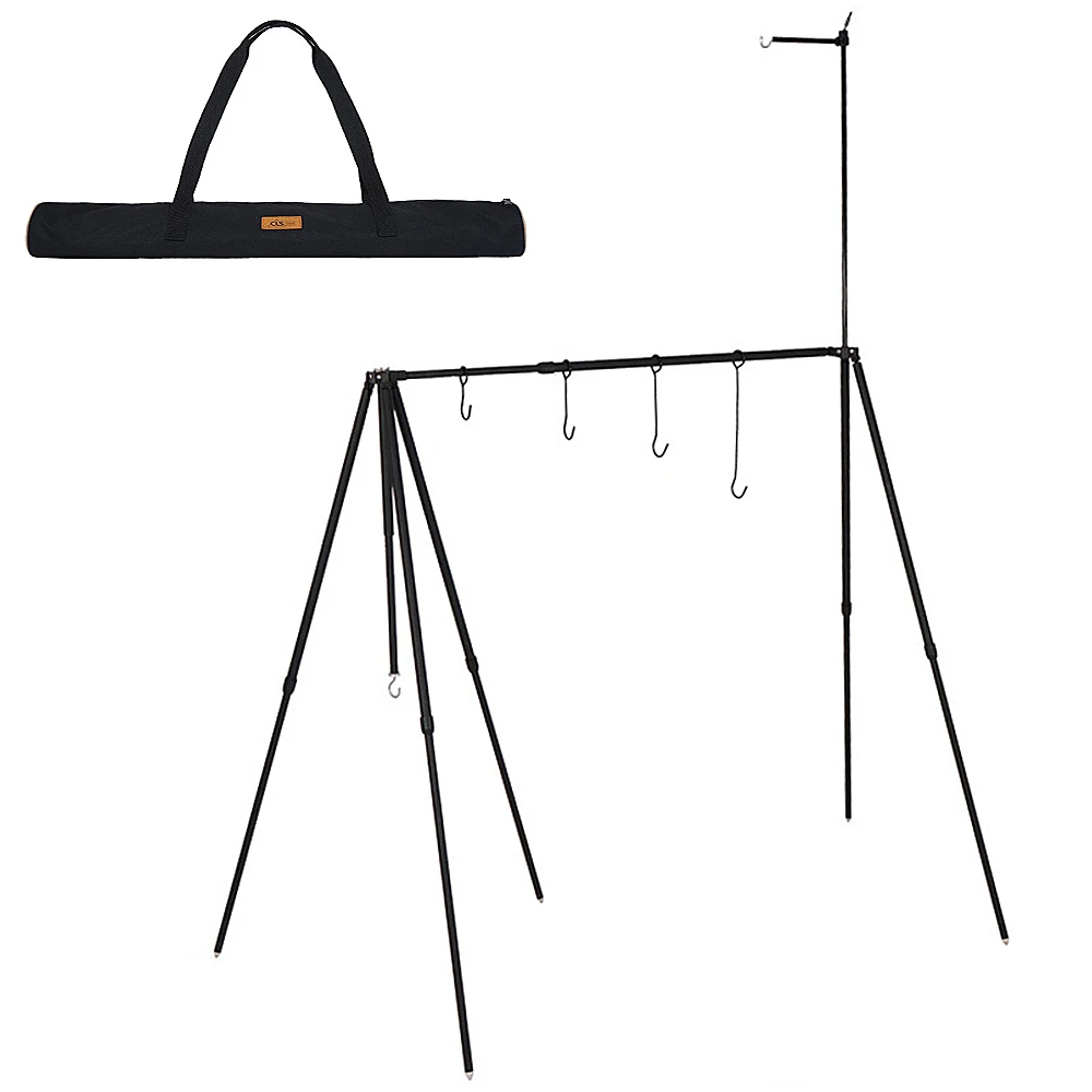 

CLS Collapsible Campfire Cooking Stand Outdoor Portable Camping Cookware Hanging Hooks Hanger Rack Lantern Stand Bracket Holder