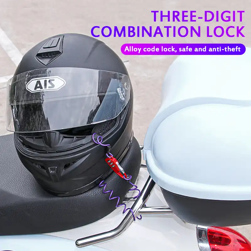 motorcycle helmet lock on bike