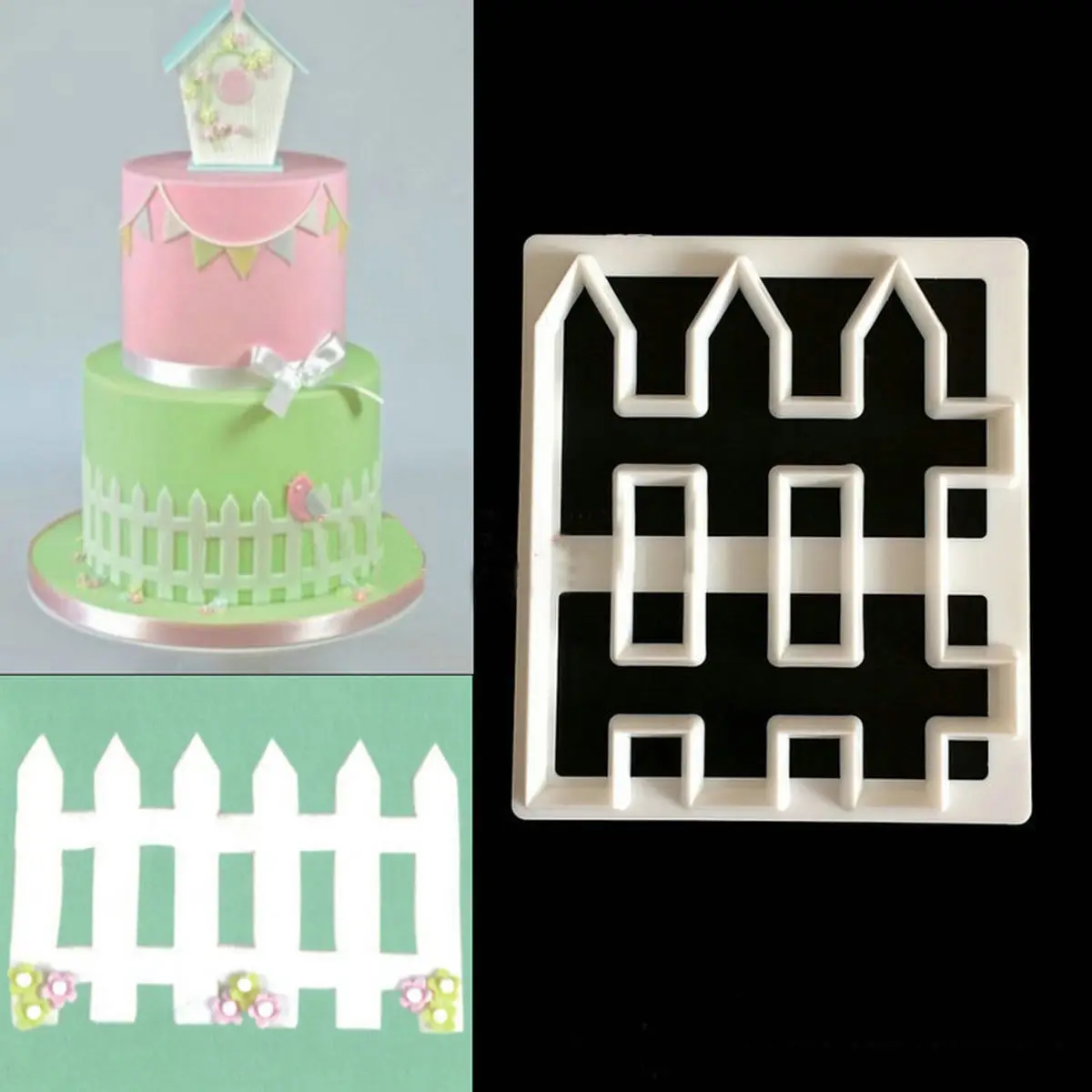 Fence Icing Cutter Fondant Mould Cake Decorating Cookie Mold Sugarcraft Tool DIY |