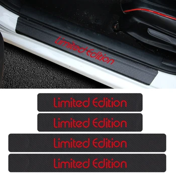 

4PCS Carbon Fiber Car Door Sill Guard Stickers Limited Edition Logo For BMW Audi Honda Opel Lada Toyota Ford Chevrolet Fiat etc