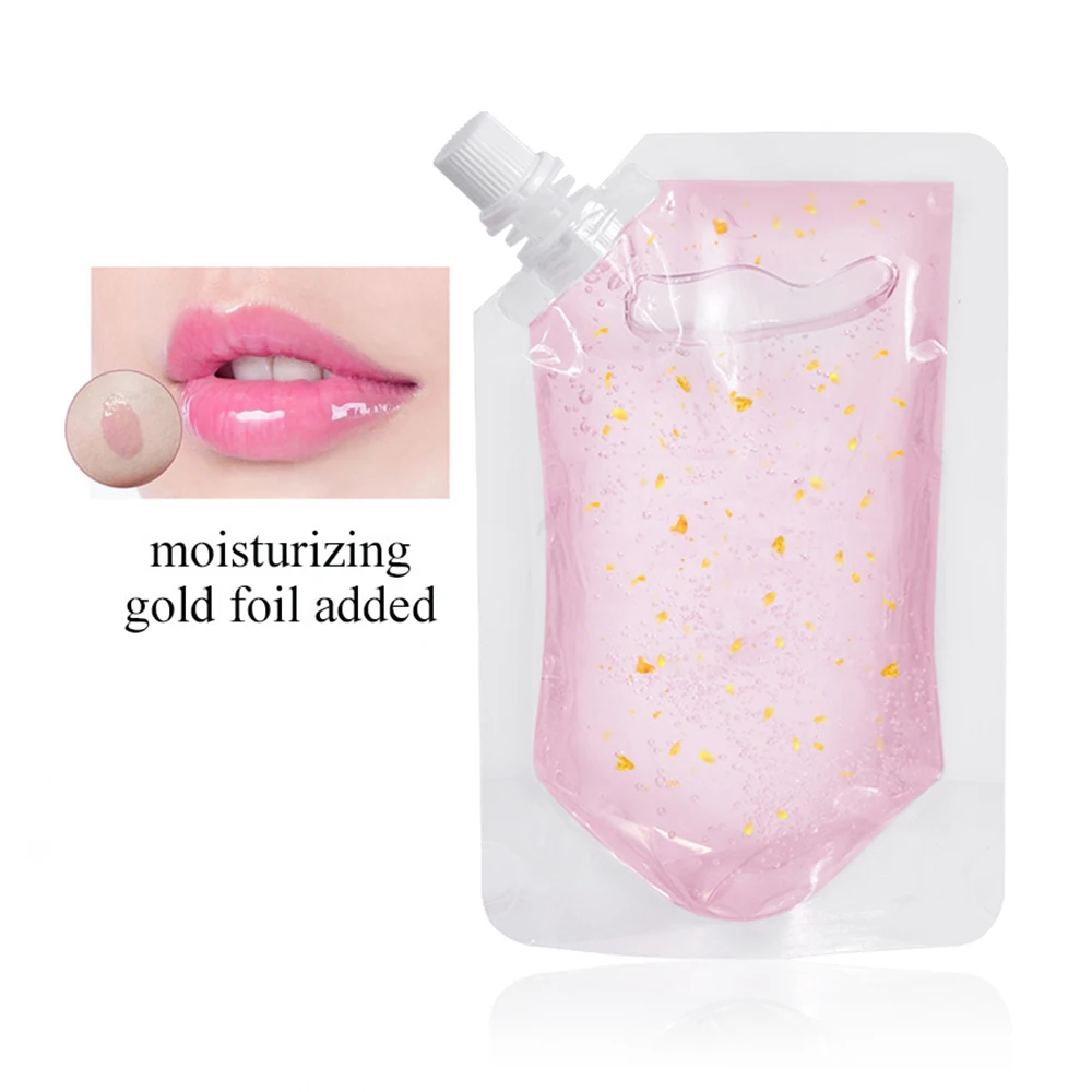 Pink Lip Gloss Base Gel DIY Gold Foil Moisturizing Lip Gloss Temperature Color Temperature Change Lipgloss Base Makeup lip gloss