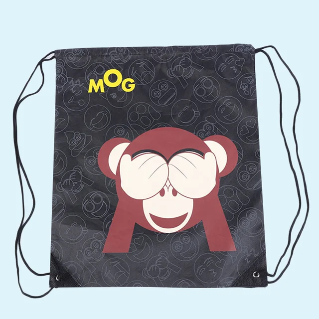 US $9.60 Outdoor Cute Expression Sports Shoulder Drawstring Clothing Storage Bag