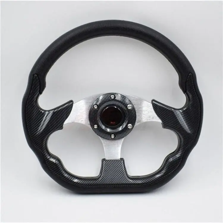 Универсальное 320 мм Высокое качество ПВХ рулевое колесо с кожаной оплеткой гоночный спортивный Авто Руль с роговой кнопкой 12,5 дюймов - Цвет: Carbon-Fiber