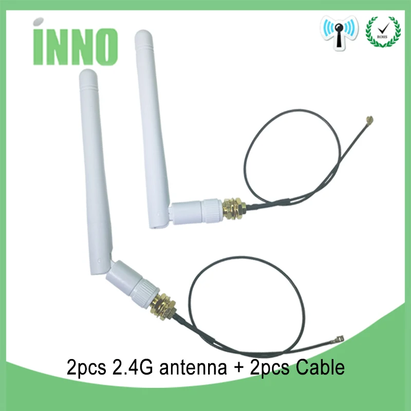 2 шт. 4 GHz антенна wifi RP SMA Штекерный разъем для 3dBi Wi fi ghz ГГц + IPX мужской отрезок