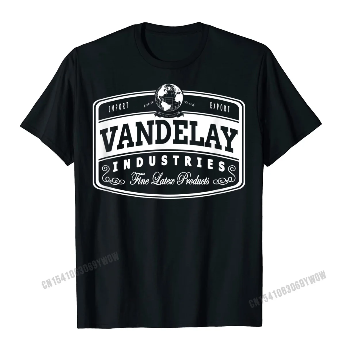 Men Wholesale Print Tees Crew Neck Thanksgiving Day 100% Cotton Top T-shirts Printed On Short Sleeve Casual Tee-Shirt Vandelay Industries Fine Latex Products Funny Parody T-Shirt__837 black