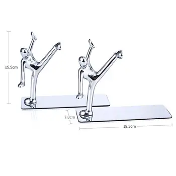 

2Pcs Kicking Figurine Home Study Bookshelf Book Stand Office Organizer Holder