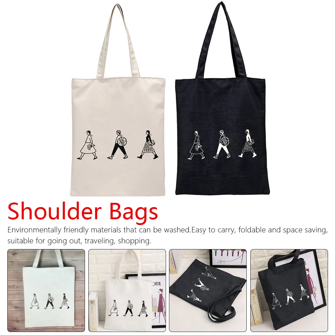 Женские Сумки тканевая сумка-тоут Хлопковая сумка для покупок Для женщин экологический многоразовый Наплечные сумки для шоппинга