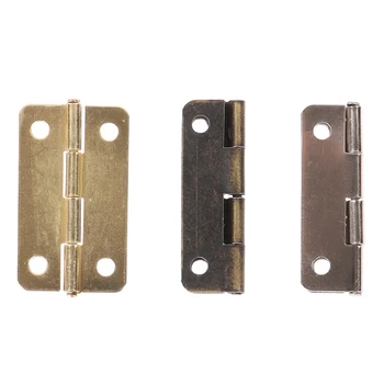 

12pcs Mini Small Heavy Music Wooden Box Dollhouse Cabinet Door Hinge with screws