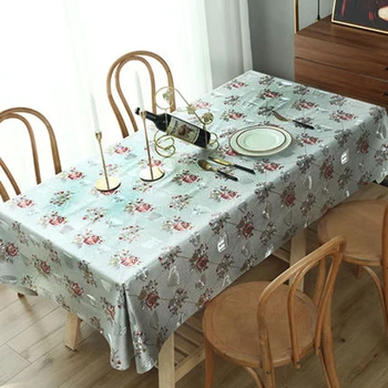 

PVC Tablecloth Home kitchen Decorative Waterproof Oilproof Thick Rectangular Wedding Dining Table Cover Tea Table Cloth