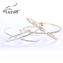 Luyun ювелирные изделия Теннисный браслет Женская мода роскошный кристалл аксессуары браслеты из нержавеющей стали подарок матери