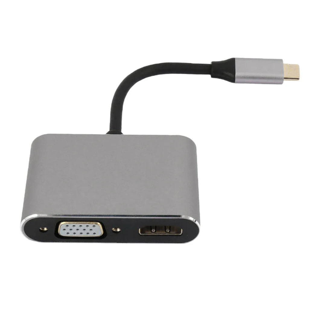 USB-C многопортовый адаптер, USB-C type C 3,1 к HDMI VGA кабель адаптер конвертер для нового Macbook(серый