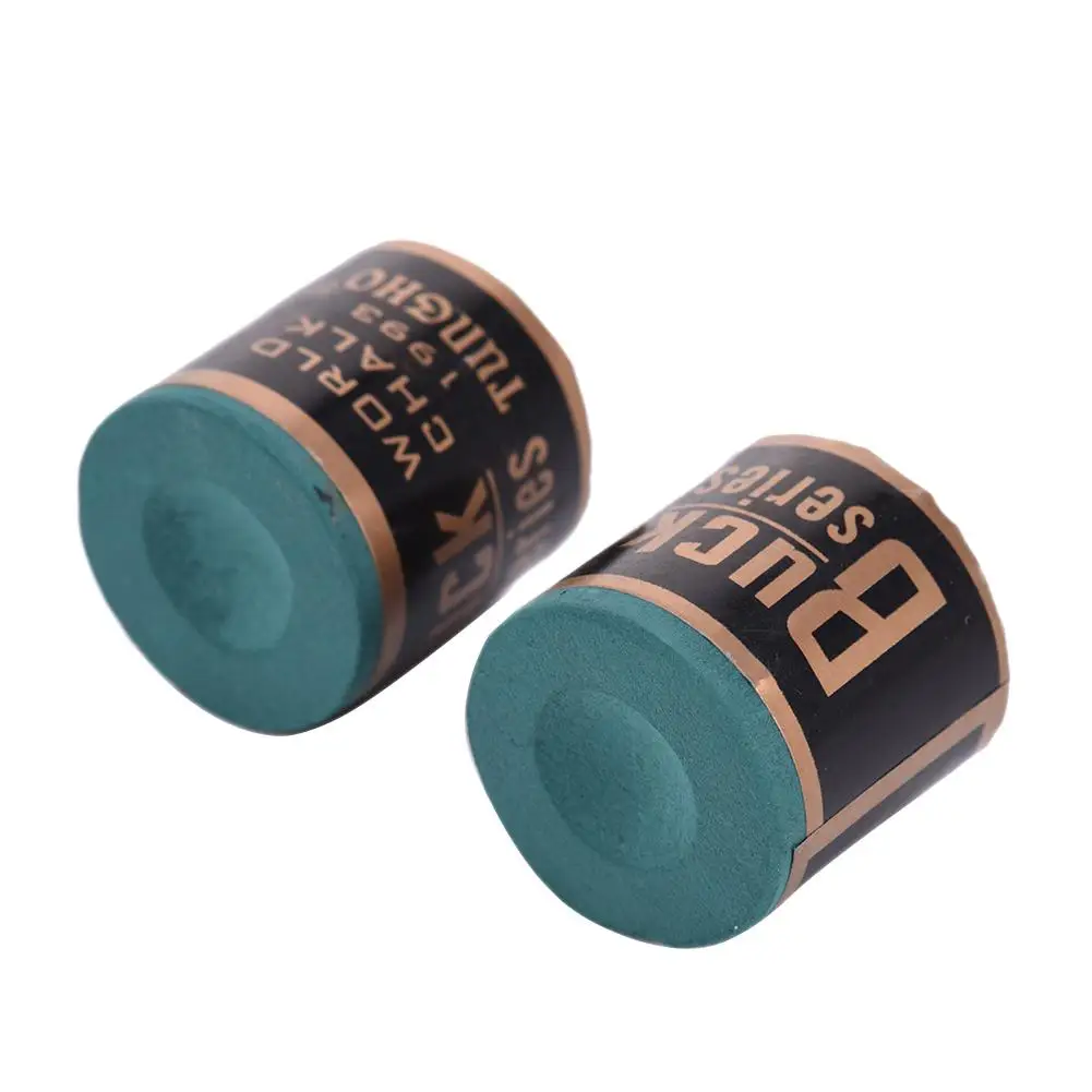 2pcs Cylindrical Pool Cue Chalk 2 Blocks Per Box Premium Snooker Pool Cue Tip Table Billiard Chalk Accessories Antiskid Device