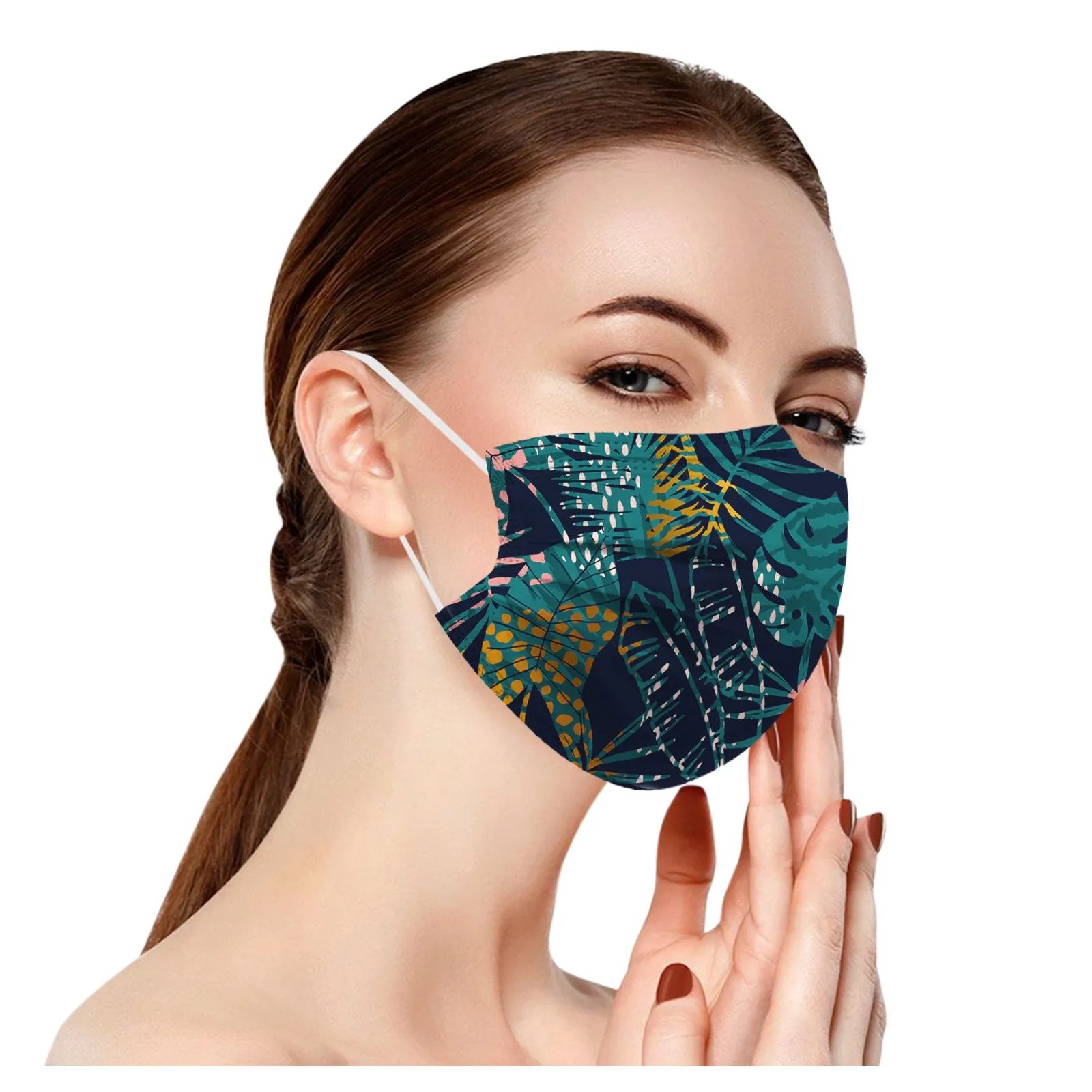 10PCS Adult Disposable Outdoor Breathable Mask Summer Flower Printed Cosplay