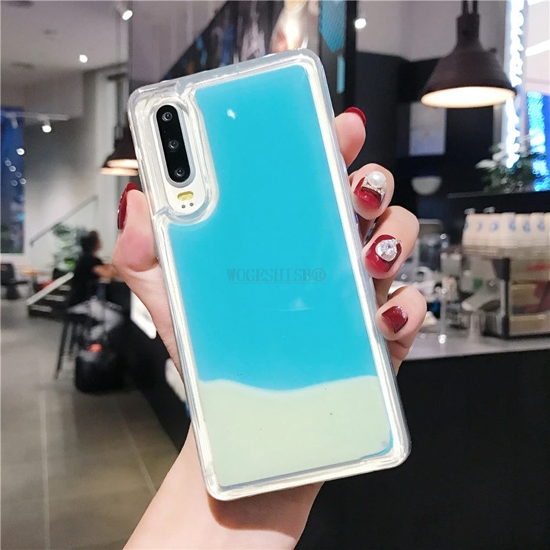 Светящийся чехол для huawei P30 Pro P20 Lite P Smart Plus Z mate 20 Honor 9 10 Lite Nova 3 3i 4 5 5i жидкий ночной Светильник