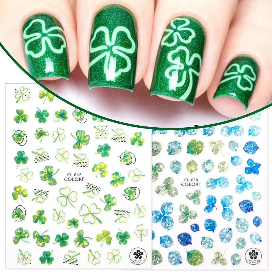 3D Leaf Clover Nail Design Lucky Green Shamrock Gingko Stickers Decals Nail  Art Decoration for Manicure Accessories CHCL037-052 - AliExpress Beauty &  Health